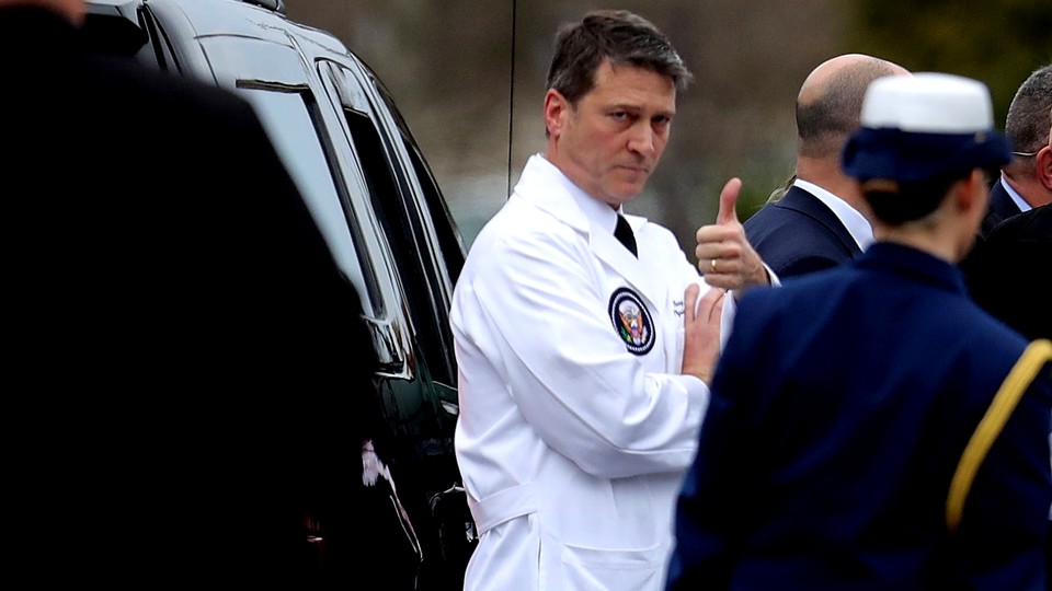 Ronny Jackson, the former physician to the president, giving a thumbs-up