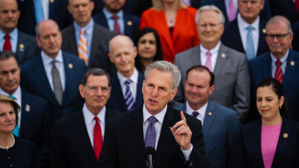 A photo of Kevin McCarthy speaking