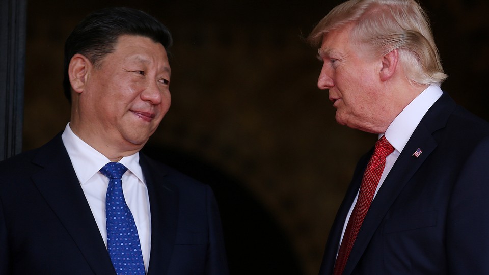 U.S. President Donald Trump welcomes Chinese President Xi Jinping.