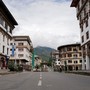 General view of the deserted Norzin Lam road, the main artery of Bhutan's capital, during a government-imposed nationwide lockdown as a preventive measure against the COVID-19 coronavirus, in Thimphu on August 13, 2020
