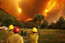 A wildfire burns in California in 2013.