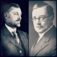 Plumbing-parts magnate Charles Crane and theologian Henry King in black-and-white photos.