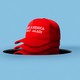 Illustration of a stack of "Make America great again" hats coming up out of a hole in the ground