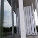 The exterior of the Kennedy Center, where the name is still obscured by a tarp.