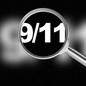 An illustration showing a magnifying glass revealing "9/11"
