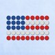 An American flag made up of ivermectin pills