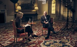 A photo of Prince Andrew during his interview with the BBC's Emily Maitlis.