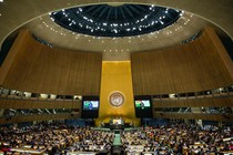 An image of a crowded room for the UN climate conference