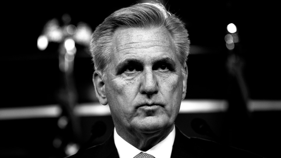 A black-and-white photograph of Representative Kevin McCarthy