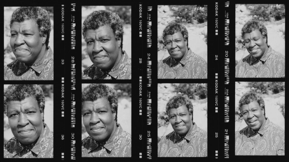 Contact sheet of portrait shoot with Octavia E. Butler.
