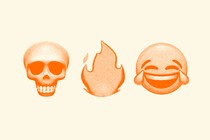 A skull emoji, fire emoji, and laughing emoji
