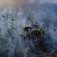 Smoke rises from forest fires in the Amazon rain forest in Brazil.