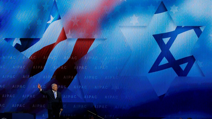 Israeli Prime Minister Benjamin Netanyahu speaks at the AIPAC conference.