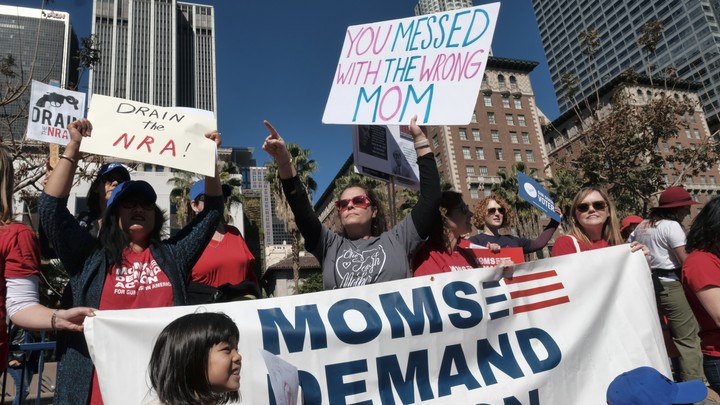 A picture of mothers protesting for gun control