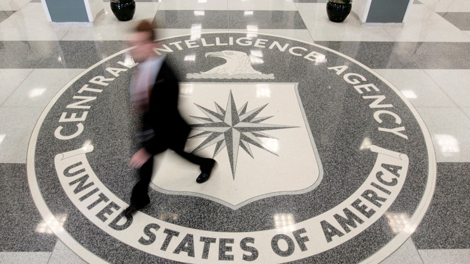 The lobby of the CIA Headquarters Building 