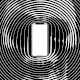 A smartphone on a background with a rippling skull
