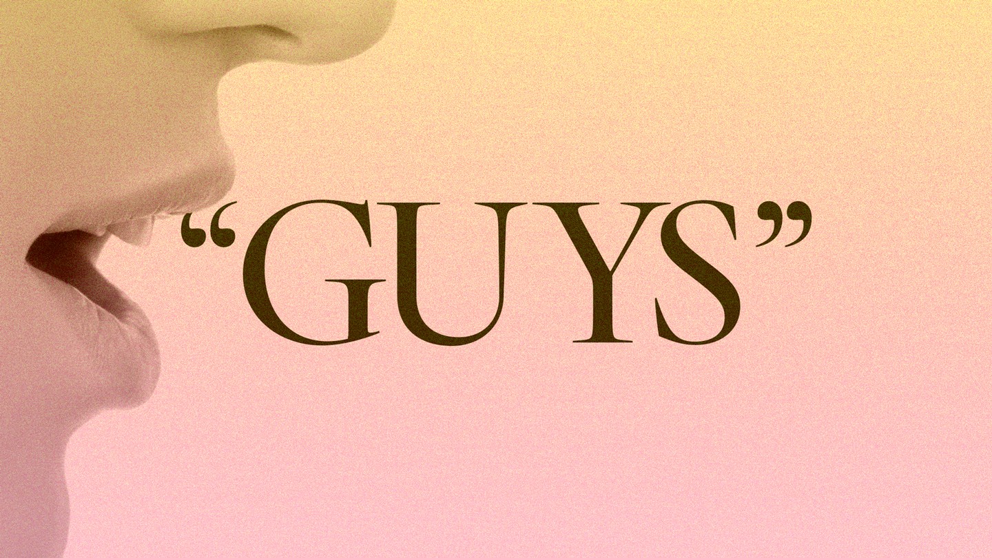 Hilarious comedic illustration of how it feels to use the word 'guys'