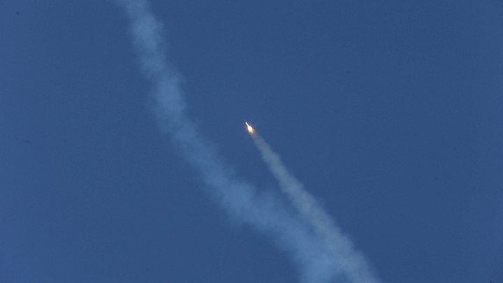 A ballistic missile is launched and tested at an undisclosed location in Iran on March 9, 2016.