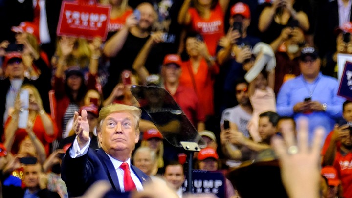 Donald Trump at a campaign rally