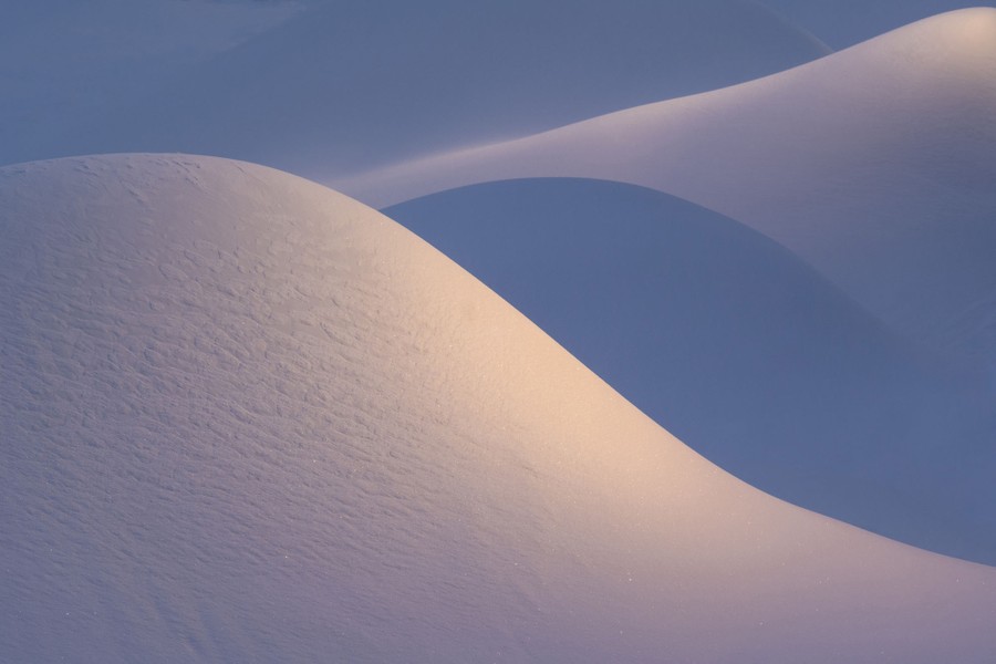 Rounded hill shapes, made of artificial snow.