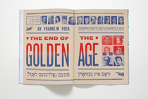 photo of magazine open to spread of cover story "The End of the Golden Age"