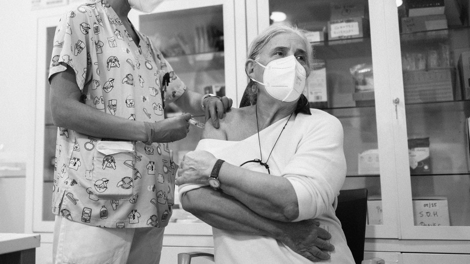 A person being vaccinated