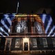A image of Big Ben is illuminated at 10 Downing Street.