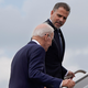 A photograph of Joe and Hunter Biden boarding a plane together