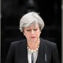 U.K. Prime Minister Theresa May speaks outside 10 Downing Street in London on May 23, 2017.