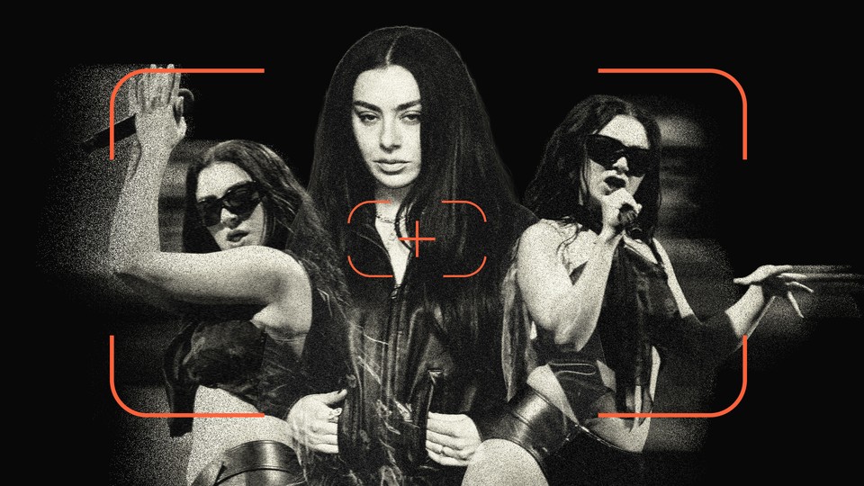 A collage of the singer Charli XCX