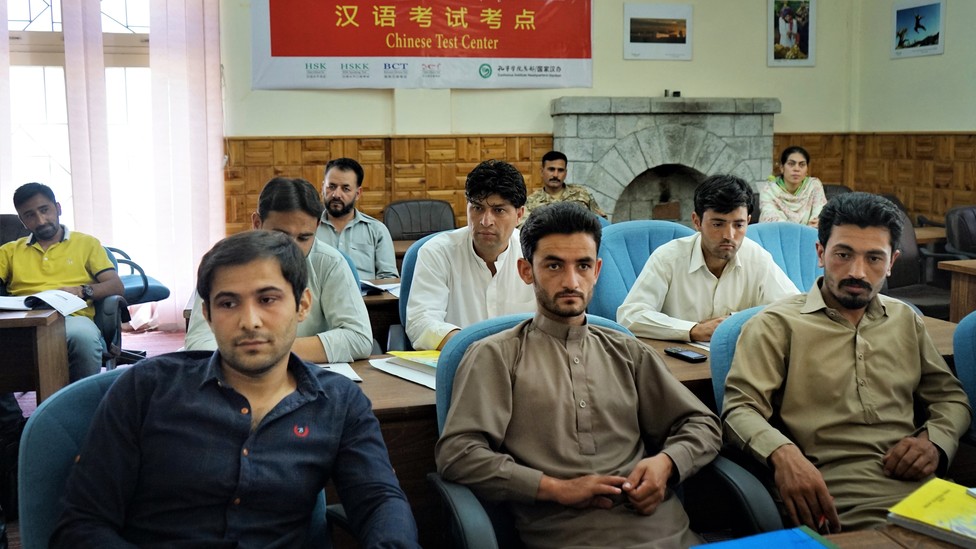 Students in the army-sponsored class at the Karakoram International University in Gilgit
