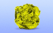 Illustration of a balled-up measuring tape