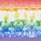England's national men's soccer team blurred in rainbow colors