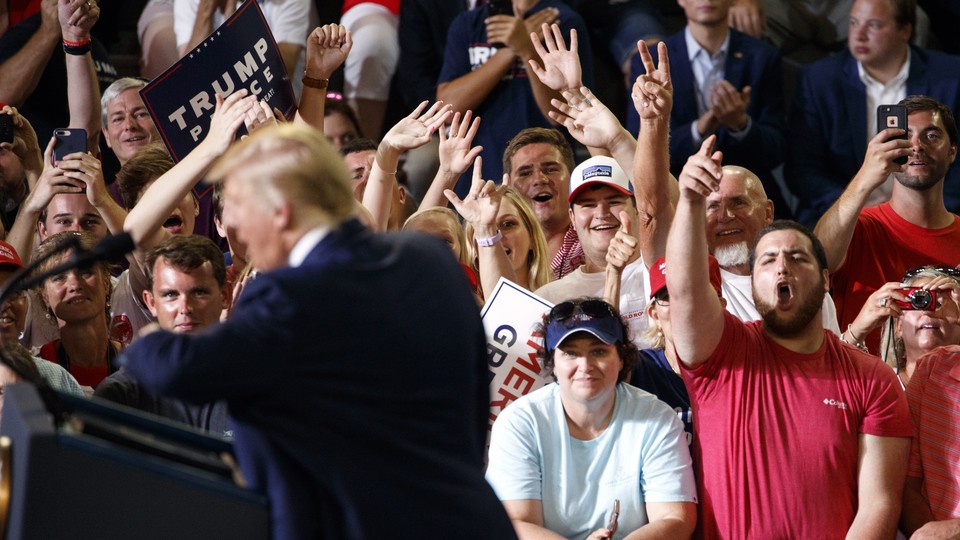 President Donald Trump at a rally in Greenville, North Carolina