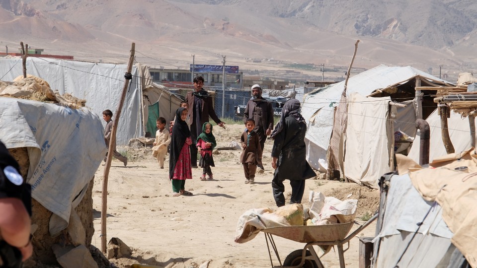 Internally displaced Afghans at a camp outside Kabul on June 14, 2017.