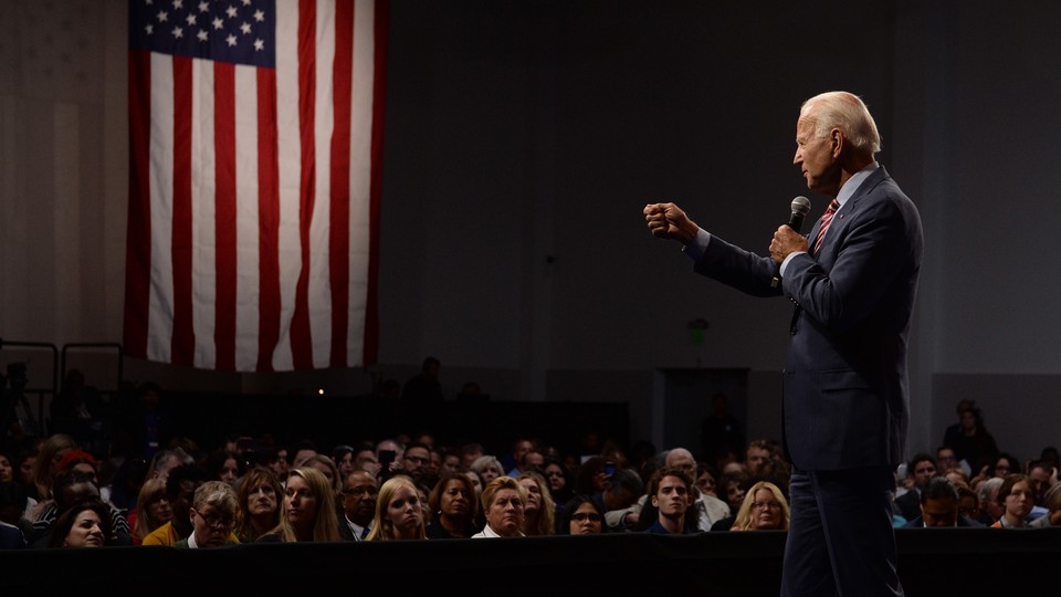 Joe Biden speaks to a crowd in Las Vegas in October 2019