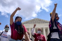 DACA supporters outside the Supreme Court