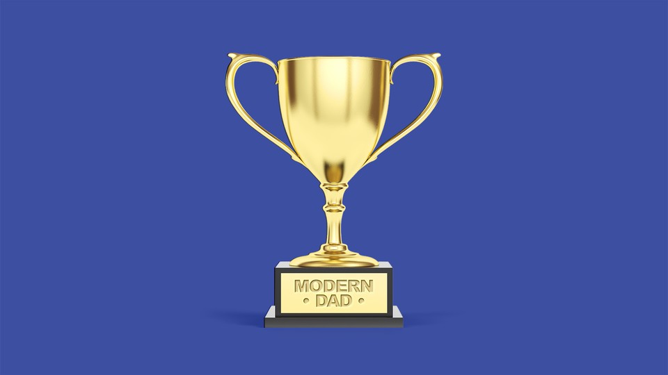 An illustration of a sports trophy awarded to dads.