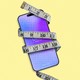 An illustration of a phone wrapped in a measuring tape.