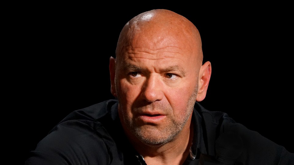 Dana White looking off camera with his brow furrowed