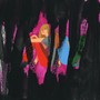 An illustration of sitting women obscured by brushstrokes