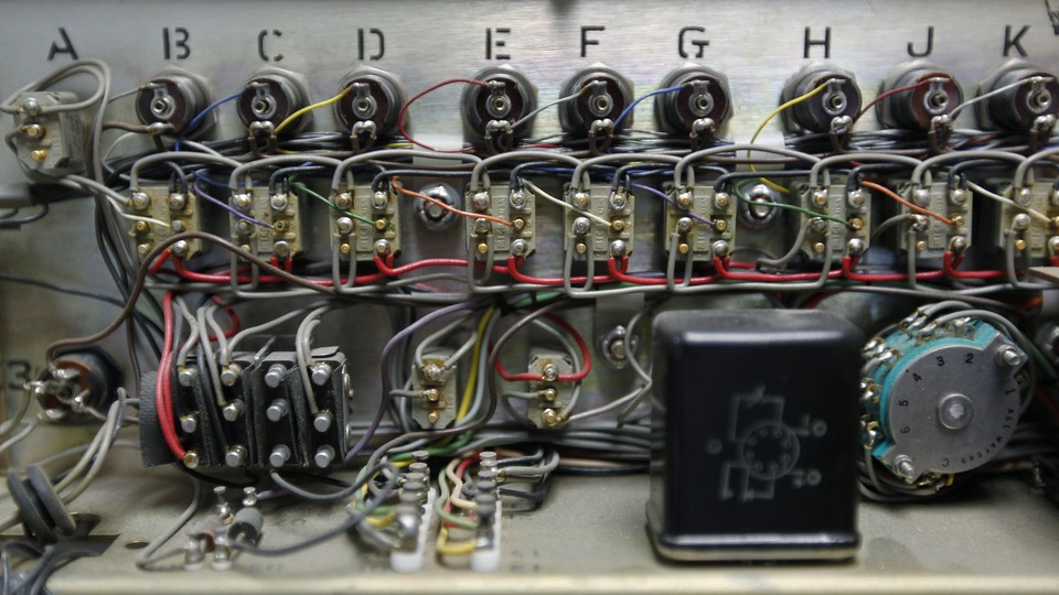 A series of circuits and wires labeled with the letters of the alphabet