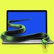 Art of a snake crawling out of a laptop