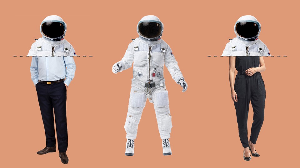 Normal people are dressed as astronauts
