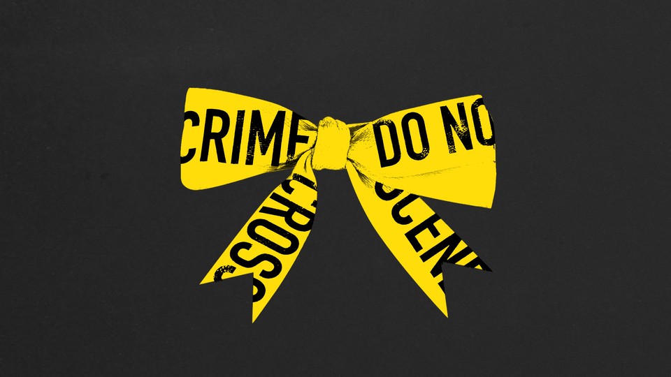 illustration of a crime-scene ribbon in the shape of a bow