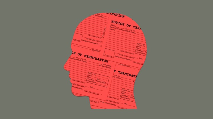 Notice of termination on person's head