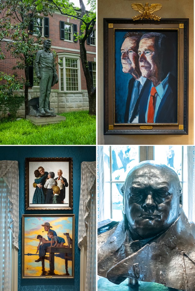 Four photos of Harlan Crow's home