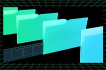 Animation of movie reels going into folders