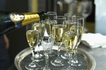 A tray of champagne
