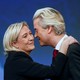 Marine Le Pen, head of France's National Front, greets Geert Wilders, president of the Netherlands’s Party for Freedom in Lyon, France, on November 29, 2014.